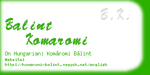 balint komaromi business card